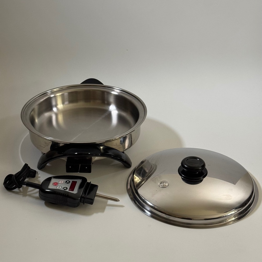 Saladmaster Electric Skillet Titanium Stainless Steel SA012OCU Digital Probe